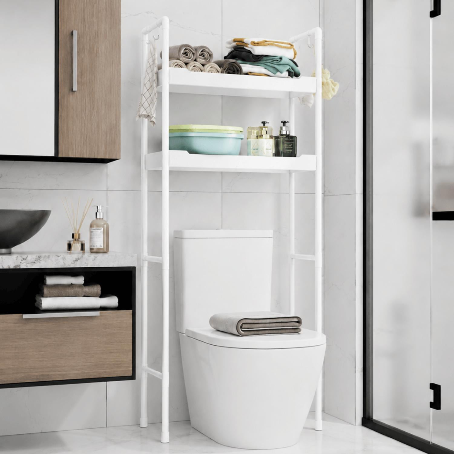 Yep - Estante Mueble Organizador De Baño 2 Niveles Repisa Blanco
