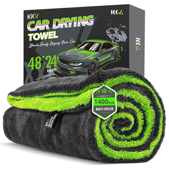 Toalla de microfibra para limpieza de automóviles KKV de tamaño completo para secar SUV