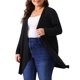 thumbnail image 4 of Agnes Orinda Cárdigan de Talla Grande para Mujeres Escuela Universidad Manga Larga Abierto al Frente Ligero Dobladillo Alto Bajo Cubiertas Draped 2X Negro, 4 of 6