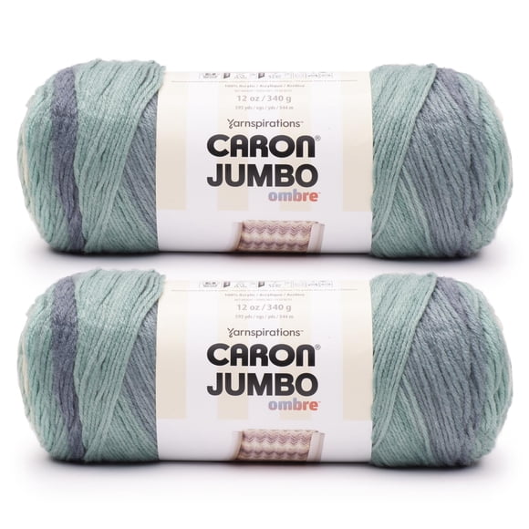 Yarn Caron Jumbo Ombre White, paquete de 2 unidades, 340 g, acrílico #4