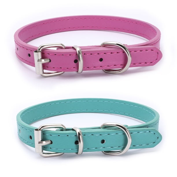 Collar de cuero para gatos de 2 piezas, el collar para mascotas es adecuado para gatos y perros.