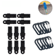 thumbnail image 1 of 10 clips para lona con mosquetón - Abrazadera resistente con tornillo de mariposa para toldos, caravanas, cubiertas de coche y piscinas con hebilla., 1 of 8