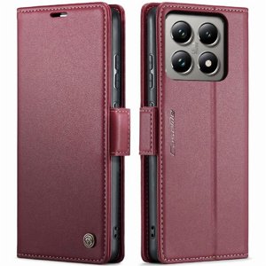 Caseme Tipo Cartera Xiaomi 14T Con Cierre Magnético, Rfid, Tarjetero, Soporte, Carga Inalámbrica