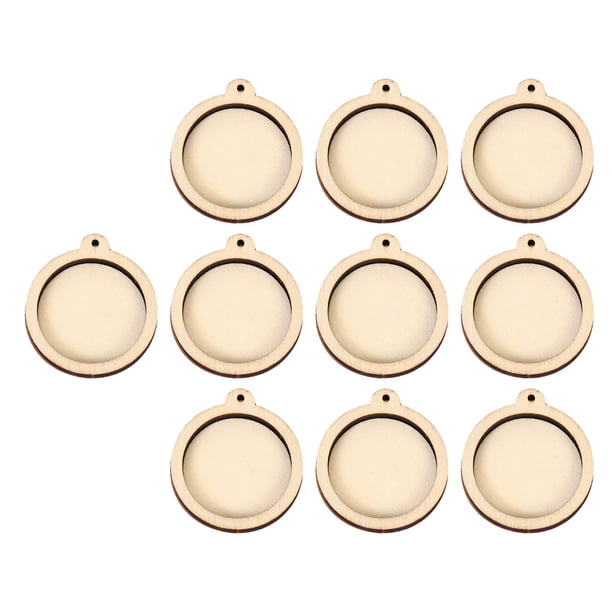 10 piezas de aros pequeños de punto de cruz, marco de exhibición, herramienta de costura, marco de bordado de madera para costura práctica, decoración , redondo