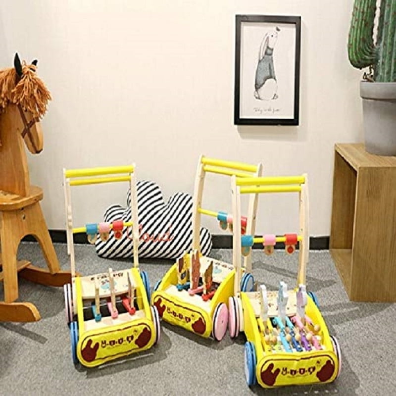 Genérico - Andador Madera 2en1 Empujar Cochecito Primer Paso Niños Lau