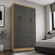 thumbnail image 2 of Clóset 4 Puertas 6 Cajones 100x182x40 cm Grafito/Madera, 2 of 4