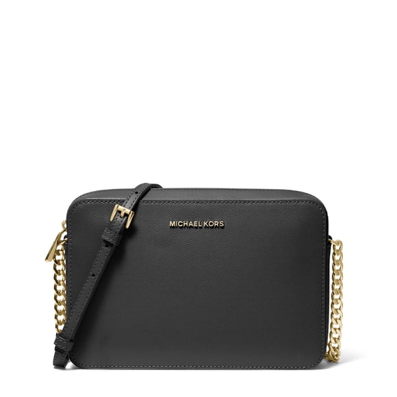 Bandolera Michael Kors Jet Set Travel LG Ew de piel negra