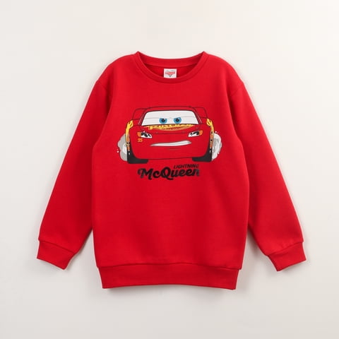 Polerón Cerrado Niño Rayo Mcqueen Cars Rojo Disney