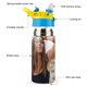 thumbnail image 3 of Abby Botella de Agua con Tapa Pop Top de Un Toque, Acero Inoxidable, a Prueba de Fugas, para Deportes, Botella Infantil azul 12 oz, 3 of 6