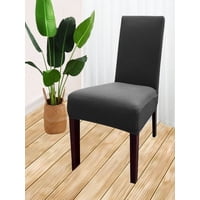 Genérico - Pack De 6 Fundas Cubre Sillas De Comedor Gris Oscuro