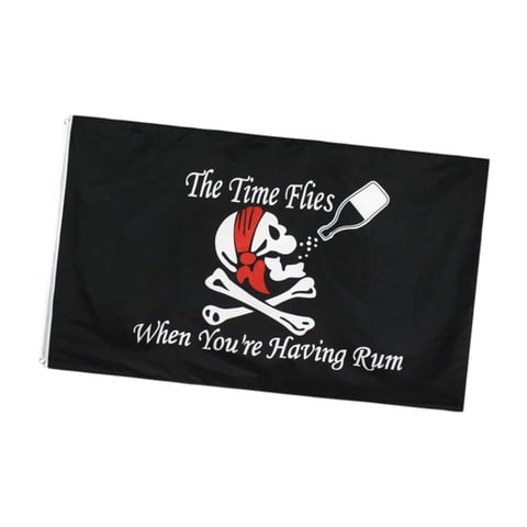 Ioensy - Bandera Pirata De Bandana Roja Con Ojales De Latón Para Fiestas Piratas Al Aire Libre