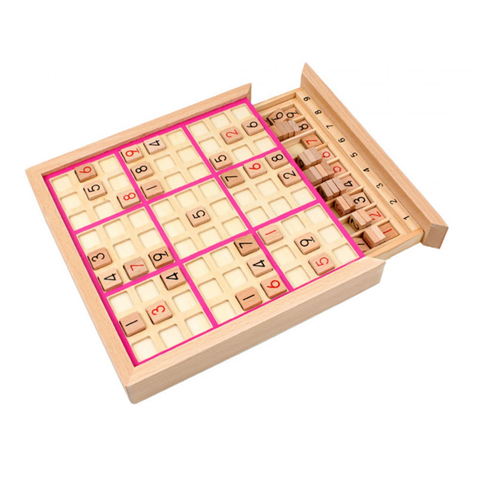 Bothyi - Juego De Sudoku De Madera, Tablero De Ajedrez Sudoku, Rompecabezas De Juguete, Juego De Escritorio Para Niños, Regalo Rosa