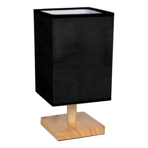 Lampara De Velador Lampara De Mesa Diseño Cuadrado negro
