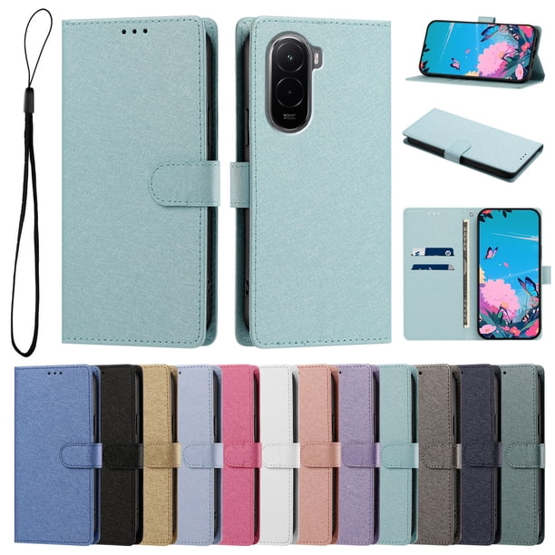 Cartera para Xiaomi Poco M7 4G con Soporte y Correa, Verde Menta