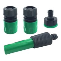 Genérico - Set Pistola Riego Acoples Rápido Adaptadores Manguera Jardín