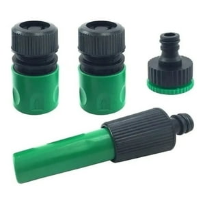 Genérico - Set Pistola Riego Acoples Rápido Adaptadores Manguera Jardín