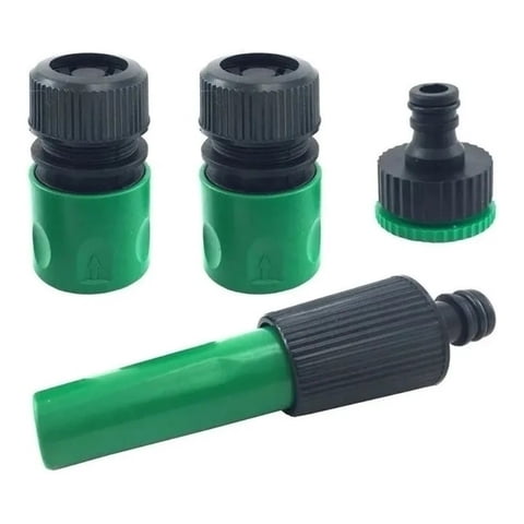 Genérico - Set Pistola Riego Acoples Rápido Adaptadores Manguera Jardín