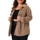 thumbnail image 4 of Agnes Orinda Conjuntos de Halloween para Mujeres Tallas Grandes Camisa de Punto Waffle Chaqueta Casual de Manga Larga con Botones 1X Marrón, 4 of 6