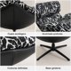 thumbnail image 4 of Sillón Bianca Giratorio Jacquard Base Metálica De 4 Puntas Negro Floreado, 4 of 8
