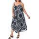 thumbnail image 5 of Agnes Orinda Vestido de Verano Casual de Vacaciones con Estilo Bohemio de Talla Grande para Mujer con Tirantes Espagueti, Cuello Redondo, Estampado Flowy Swing, Talla 3X, Azul Oscuro, 5 of 7