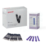 Topmedic | 50 Cintas Tiras Reactivas 50 Lancetas Para Glucómetro Yuwell 582