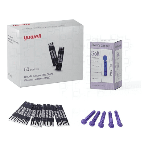 Topmedic | 50 Cintas Tiras Reactivas 50 Lancetas Para Glucómetro Yuwell 582