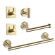 thumbnail image 4 of Juego de Accesorios de Baño Cepillado Barra de Toalla Acero Inoxidable a Prueba de Herrumbre Servicio Pesado Estilo Moderno de 5 Piezas Estilo Redondo , ORO Oro B, 4 of 5