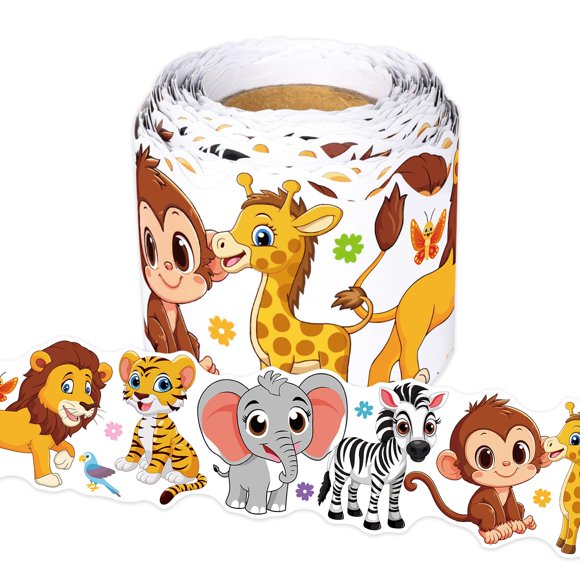 Borde decorativo para tablero de anuncios Leezead 20 m Tema de animales de la selva