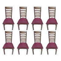 Koliat - Pack 8 Sillas Nemesis Nogal Tapiz Burdeo
