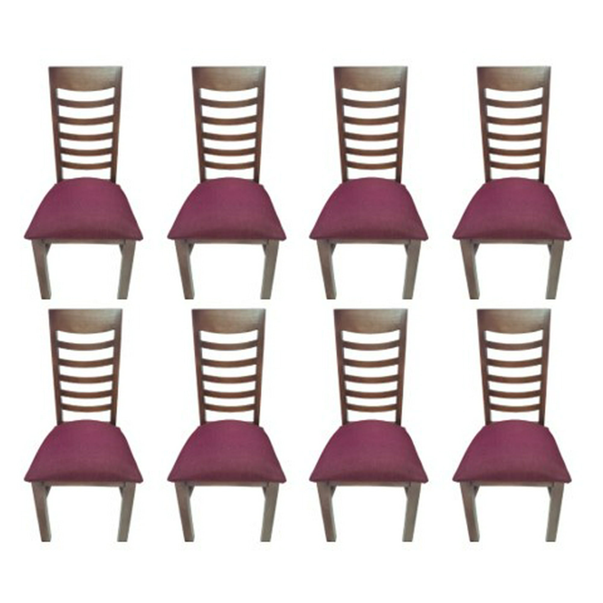 Koliat - Pack 8 Sillas Nemesis Nogal Tapiz Burdeo
