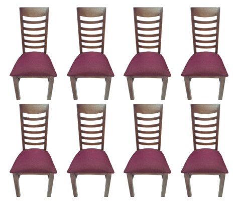 Koliat - Pack 8 Sillas Nemesis Nogal Tapiz Burdeo
