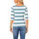thumbnail image 3 of INSPIRE CHIC Camisetas de Mujer a Rayas Ajustadas con Mangas al Codo Cuello de Barco Gris Azul Blanco XS, 3 of 6
