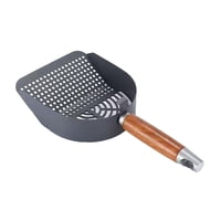 Magideal - Pala Para Arena De Gatos, Tamizadora De Excrementos, Útil Con Asa, Equipo Con Orificio Para Colgar, Suministros Para Caja De Arena De Gatos, Pala De M Gris