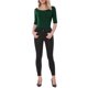 thumbnail image 2 of INSPIRE CHIC Camisetas de Mujer para Regreso a Clases con Cuello de Barco, Mangas Medias, Ajustadas, para Capas, Camiseta Suave XS Verde Oliva, 2 of 8