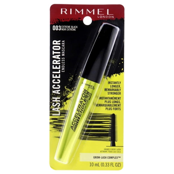Máscara Rimmel Lash Accelerator Extreme Black, paquete de 1