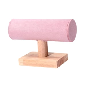 Ioensy - Expositor De Pulseras Con Barra En T Para Relojes De Pulsera, Para Hombre Y Mujer, Con Lazos Para El Pelo, Color Rosa