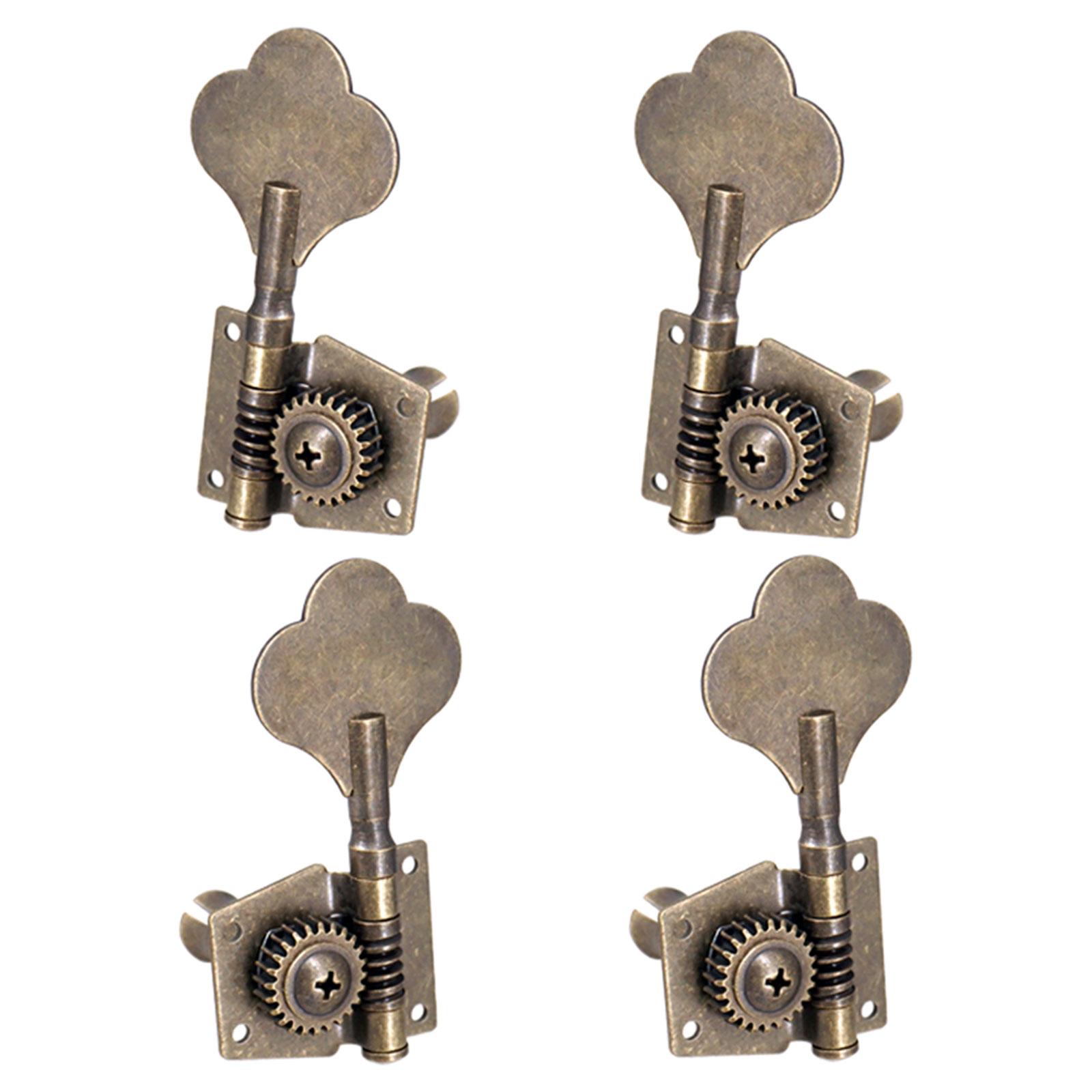 Bothyi - Clavijas De Afinación De Bajo Eléctrico Abiertas De 4 Piezas Para Guitarra Eléctrica De Ukelele 2L2R Bronce