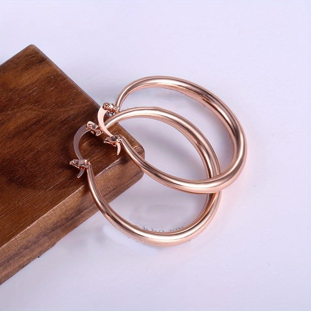 18K Gold Plated Earrings: Make a Statement with Simple, Big Circle Hoops
