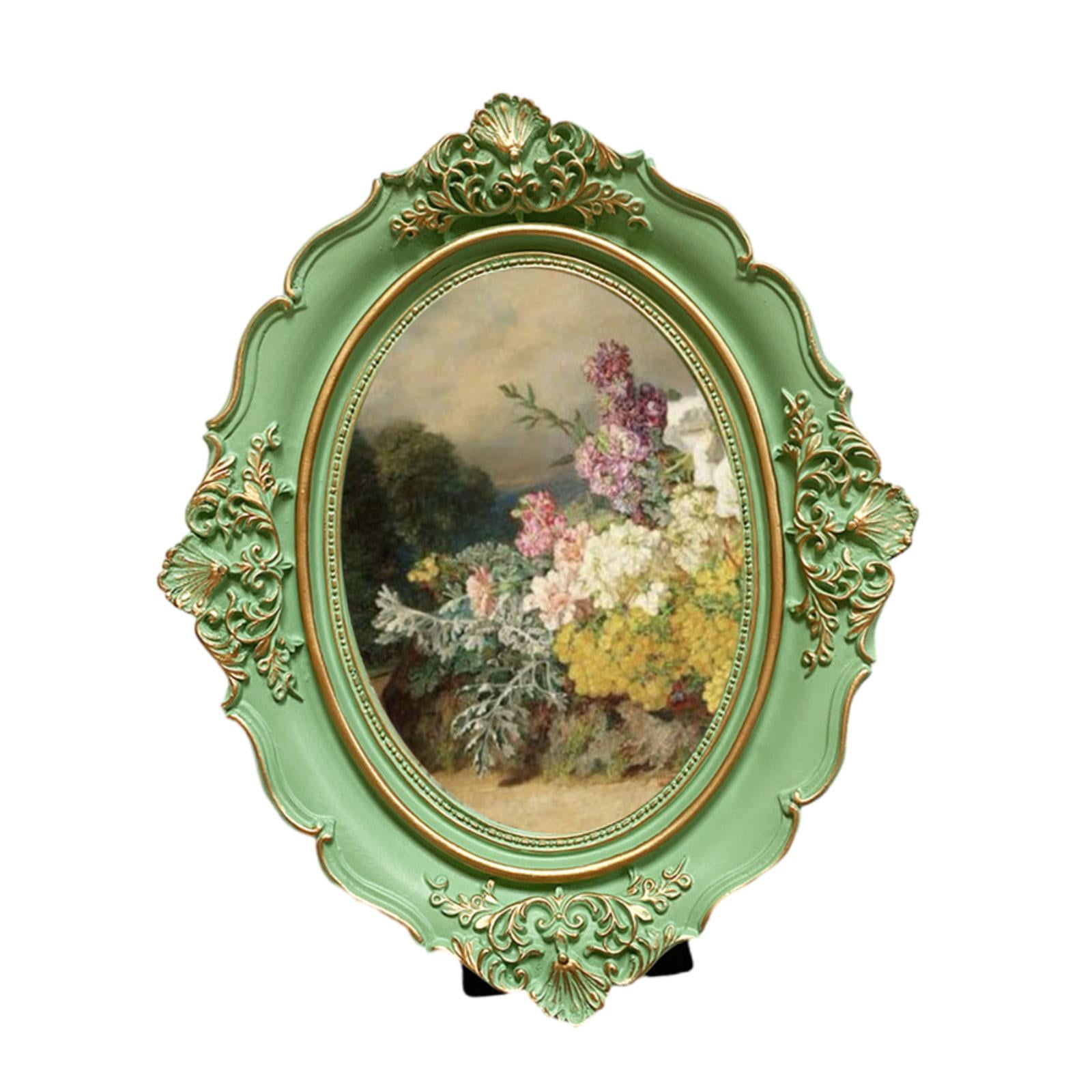 Magideal - Marco De Fotos, Soporte Para Exhibición De Fotos, Galería De Fotos Ovalada Retro Decorativa, Marco De Fotos Vintage Para Decoración Del Hogar De Pared 7 Pulgadas