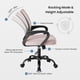 thumbnail image 4 of Silla de oficina DUMOS de respaldo medio, malla con soporte lumbar, rosa, 4 of 5