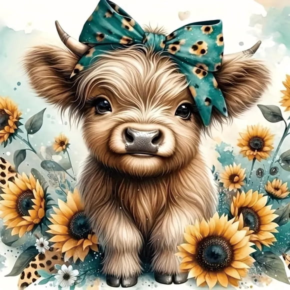 Kit de pintura Diamond Art BYGFHLYW con forma de vaca para adultos, 30 x 30 cm
