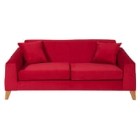 Barra Design - Sofá Finland 3C Felpa Rojo