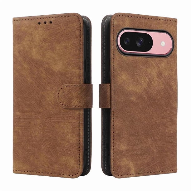 Funda Billetera para Google Pixel 10 Pro con Soporte - Cartera de Cuero con Ranuras Marrón