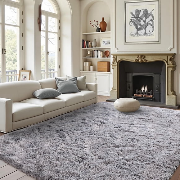 Alfombra Finrèc gris suave para dormitorio y sala de estar, 120 x 180 cm