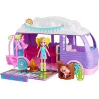 Autocaravana Playset Polly Pocket Glamping Con Muñeca Y Mascota