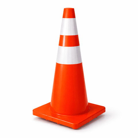 Bufalo Safety - Cono De Seguridad 36 Pulgadas Doble Cinta Reflectante Pvc