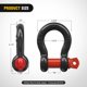 thumbnail image 2 of Shackle Kit Nilight, paquete de 4 unidades, capacidad de 2 toneladas, para coches, negro y rojo, 2 of 8