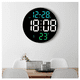 thumbnail image 2 of Reloj Digital Redondo De Pared Con Control Remoto Verde, 2 of 2