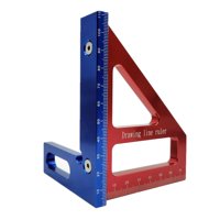 Magideal - Regla Triangular De Inglete, Herramientas De Carpintero, Regla De Marcado De Carpintería, Regla De Medición De Múltiples Ángulos Para Carpintero De Azul Rojo
