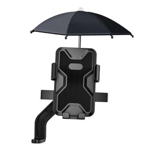Bothyi - Soporte De Navegación Para Teléfono De Motocicleta, Soporte Para Teléfono De Motocicleta Con Espejo Lateral Para Paraguas, Negro